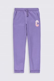 Тренировочные брюки Coccodrillo фиолетовый с карманами и поясом в ОБЫЧНОЙ моде