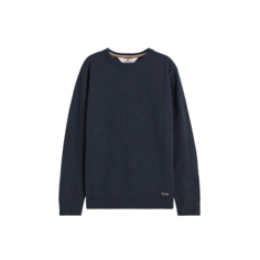 Джемпер H&amp;M Fine-knit Cotton Sweater, темно-синий H&M