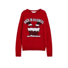Джемпер H&amp;M Back Motif-detail Sweater, темно-красный H&M