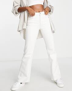 Белые свободные расклешенные джинсы Topshop