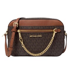 Сумка через плечо с логотипом Michael Kors Jet Set, коричневый