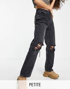 Черные джинсы с прорезями до колен Topshop Petite