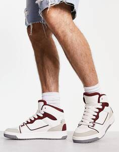 Белые высокие кроссовки в стиле ретро с красными деталями ASOS DESIGN