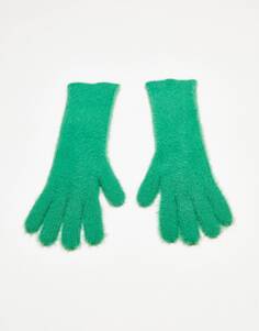 Зеленые длинные перчатки Topshop supersoft