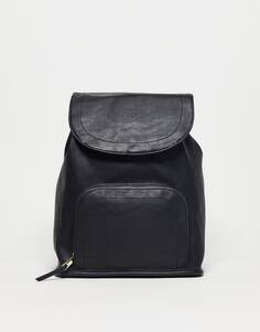 Черный мягкий рюкзак с передним карманом на молнии ASOS DESIGN