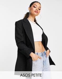 Черный удлиненный блейзер ASOS DESIGN Petite