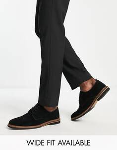 Черные замшевые туфли на шнуровке с контрастной подошвой ASOS DESIGN