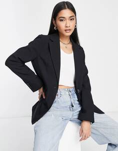 Черный однобортный пиджак Topshop