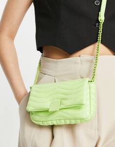 Зеленая стеганая сумка через плечо с регулируемым ремешком ASOS DESIGN