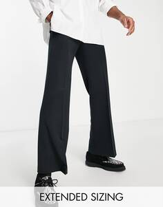 Черные элегантные расклешенные брюки ASOS DESIGN