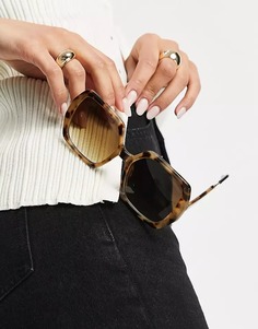 Солнцезащитные очки в крупной оправе в стиле 70-х ASOS DESIGN, коричневый