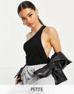 Черное боди на одно плечо Topshop Petite