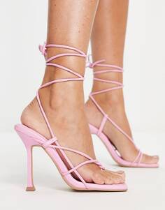 Розовые сандалии с завязками Topshop Roisin ghillie