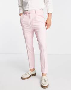 Элегантные зауженные брюки розового цвета в тонкую полоску ASOS DESIGN