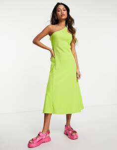 Светло-зеленое платье миди асимметричного кроя Topshop