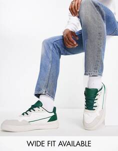 Бело-зеленые кроссовки из искусственной кожи ASOS DESIGN