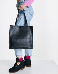 Черная плетеная сумка-шоппер ASOS DESIGN