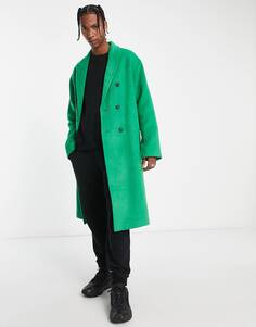 Зеленое пальто оверсайз из смесовой шерсти ASOS DESIGN