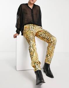 Узкие элегантные брюки с леопардовым принтом ASOS DESIGN