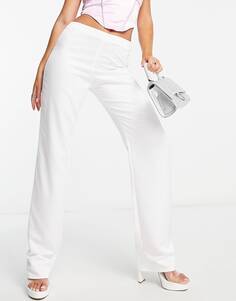 Белые узкие атласные брюки ASYOU