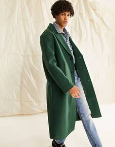 Зеленое пальто с эффектом шерсти ASOS DESIGN