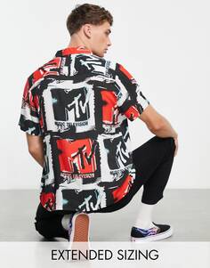 Рубашка свободного кроя с принтом MTV ASOS DESIGN