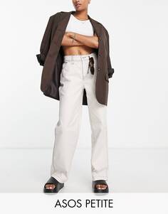 Миниатюрные брюки карго ASOS DESIGN Petite из камня с контрастной отстрочкой