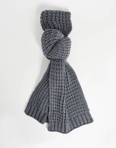 Серый вязаный шарф ASOS DESIGN