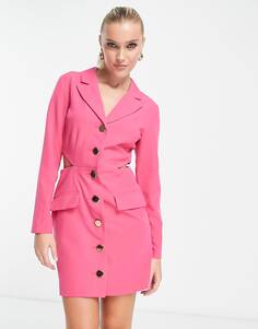 Розовое приталенное платье с вырезами Miss Selfridge