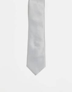 Серебряный тонкий галстук ASOS DESIGN