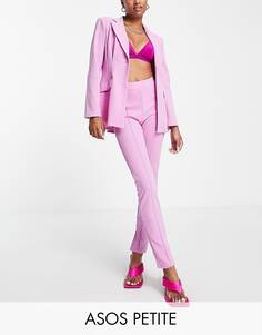 Розовый узкий костюм из джерси с разрезом на щиколотке ASOS DESIGN Petite