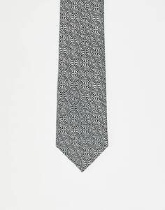 Коричнево-зеленый узкий галстук в стиле ретро 70-х ASOS DESIGN