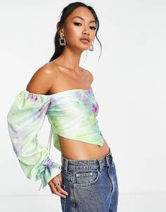 Шарф с длинными рукавами и цветочным принтом ASOS DESIGN ASOS DESIGN