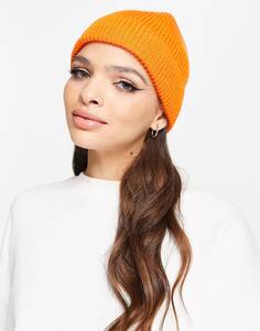 Ярко-оранжевая шапка-бини в рыбацком стиле ASOS DESIGN