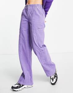 Пурпурные вельветовые брюки карго ASOS DESIGN 00&apos;s
