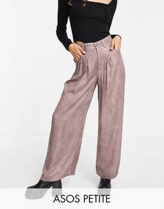 Широкие брюки из выстиранной норки ASOS DESIGN Petite
