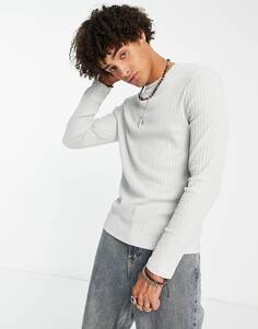 Светло-зеленая узкая футболка с длинными рукавами ASOS DESIGN