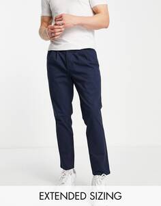 Темно-синие брюки чинос со складками ASOS DESIGN