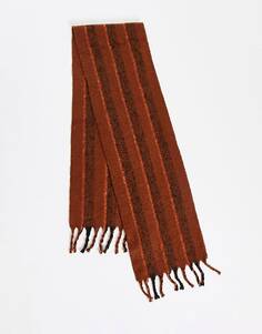 Шарф-одеяло в коричнево-оранжевую полоску ASOS DESIGN