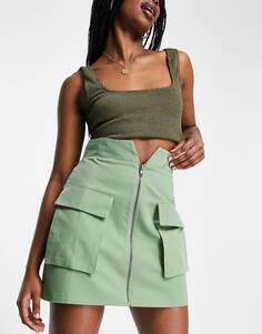 Зеленая мини-юбка в стиле милитари ASOS DESIGN