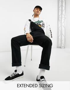 Черный джинсовый комбинезон ASOS DESIGN