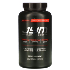JYM Supplement Science Alpha поддержка тестостерона, 180 вегетарианских капсул