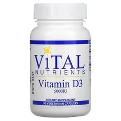 Vital Nutrients Витамин D3 5000 МЕ, 90 вегетарианских капсул