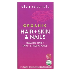 Органические добавки Viva Naturals для волос кожи и ногтей, 120 таблеток