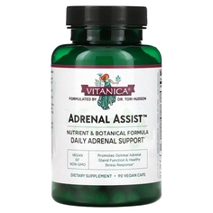 Vitanica Adrenal Assist средство для профилактики заболеваний надпочечников, 90 вегетарианских капсул