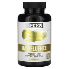 Zhou Nutrition Hairfluence премиум-формула роста волос, 60 вегетарианских капсул