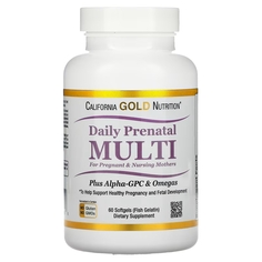 Пренатальный Мультивитаминный Комплекс для Беременных и Кормящих Женщин alifornia Gold Nutrition, 60 мягких таблеток