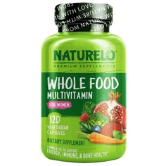 NATURELO мультивитамины из цельных продуктов для женщин, 120 вегетарианских капсул