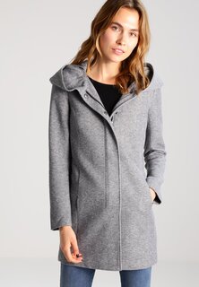 Пальто классическое ONLY с капюшоном, серый