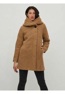 Пальто короткое Vila с капюшоном, светло-коричневый